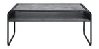 Acme Furniture Rectangular Coffee Table with Open Shelf, Concrete Gray and Black