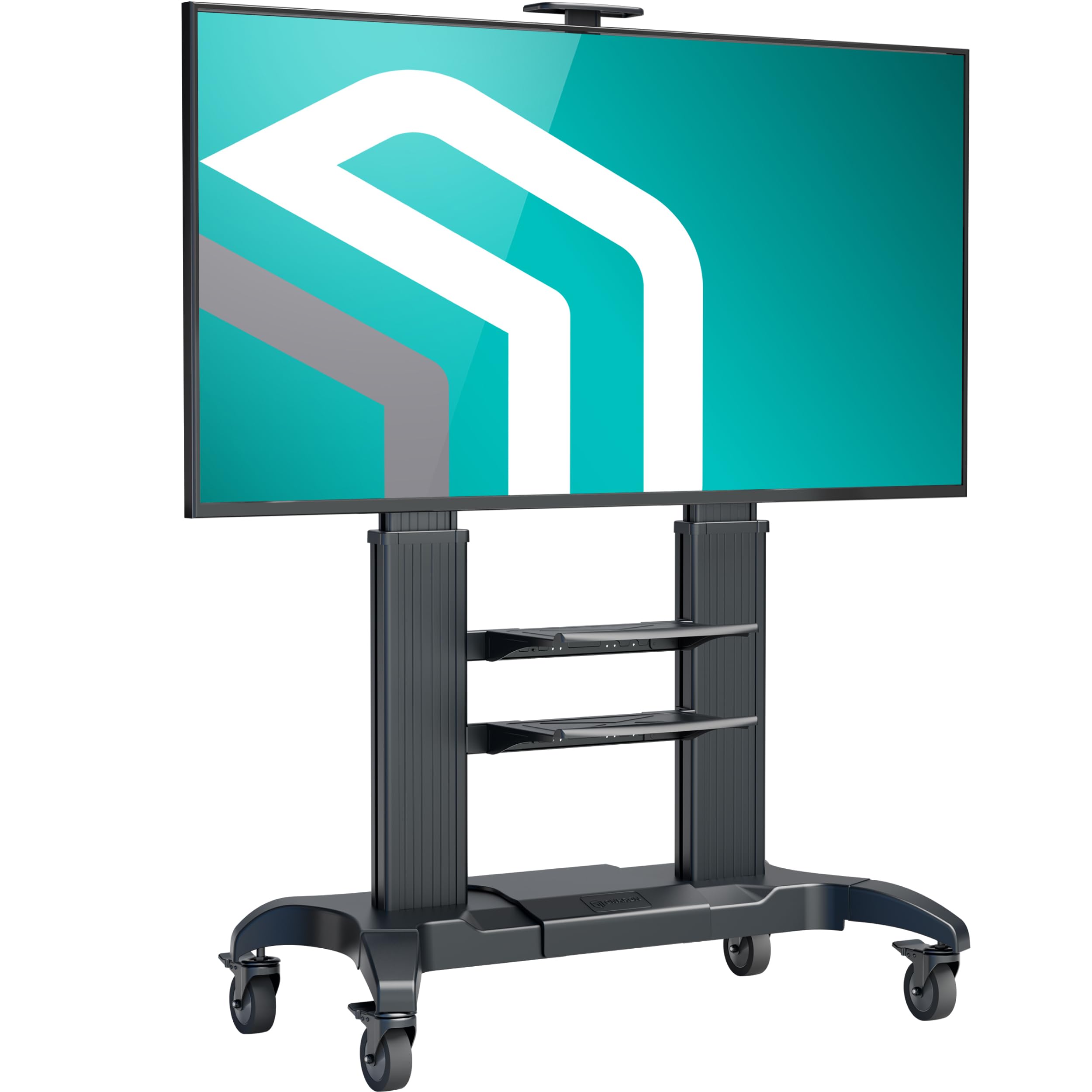 Onkron Mobile Tv Stand On Wheels For 60-100 Inch Tvs Up To 301 Lbs, Heavy Duty Tv Stand Adjustable Height Max Vesa 1000X600 Mobile Tv Cart Rolling Tv Stand Tall/Large Tv Stand Roller Black