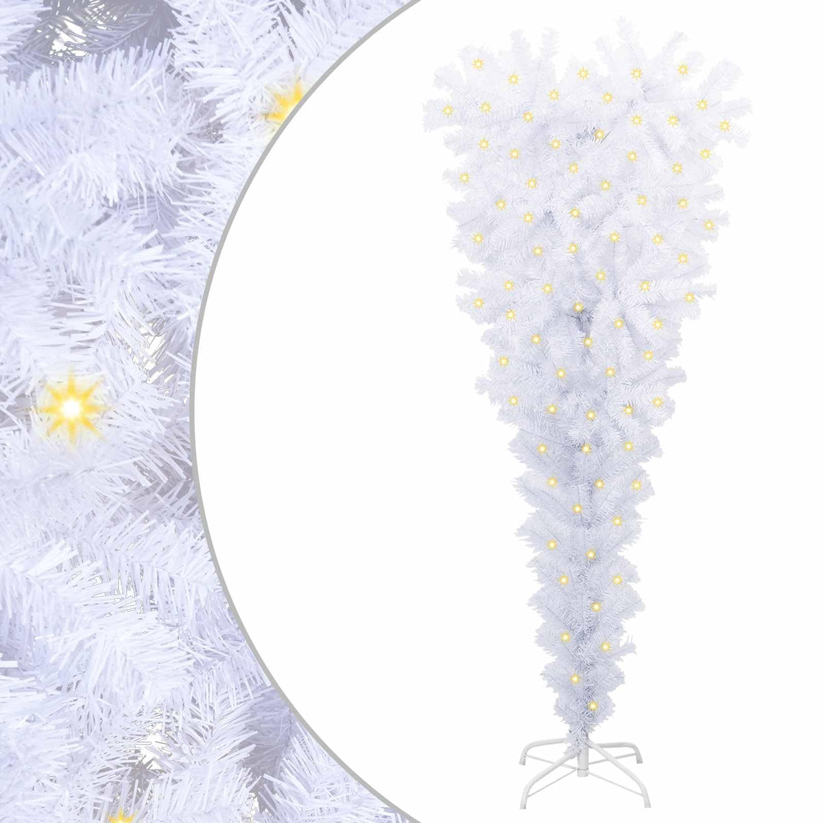 vidaXL Artificial Christmas Tree White 59.06 in PVC and Steel
