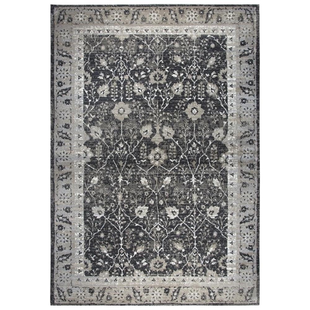 Rizzy Home Alora Decor Swagger 3'3" X 5'3" Oriental Distress Black/Gray/Tan/Ivory Rug