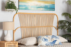 Baxton Studio Laina Modern Bohemian Natural Brown Rattan Queen Size Wall-Mount Headboard
