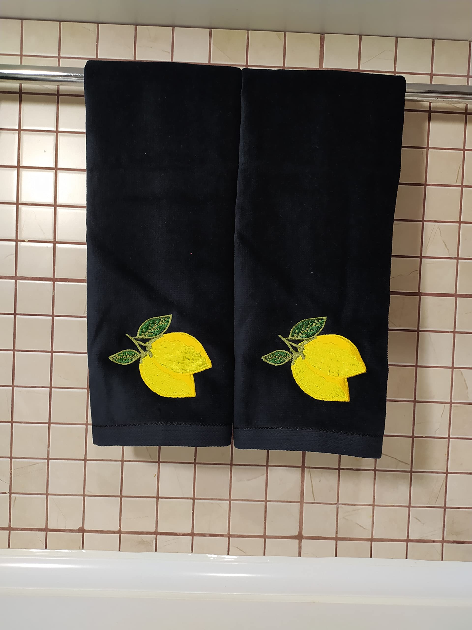 2 Pack Lemon Hand Towels, 100% Soft Cotton, Basket Stuffers, (12X20 Inches) Decor Hand Towels Gift Packed, Decorative Hand Towel
