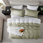 Nestl Light Sage Duvet Cover Queen Size - Soft Prewashed Queen Duvet Cover Set, 3 Piece, With Zipper Closure, 1 Duvet Cover 90X90 Inches And 2 Pillow Shams - No Comforter