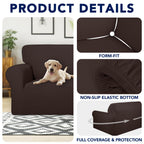 Purefit 100% Dual Waterproof Couch Cover Slipcovers For Couches And Sofas - Stretch Non Slip Fleece Sofa Covers Washable, Leakproof Furniture Protector For Kids, Pets, Dog (Sofa, Chocolate)