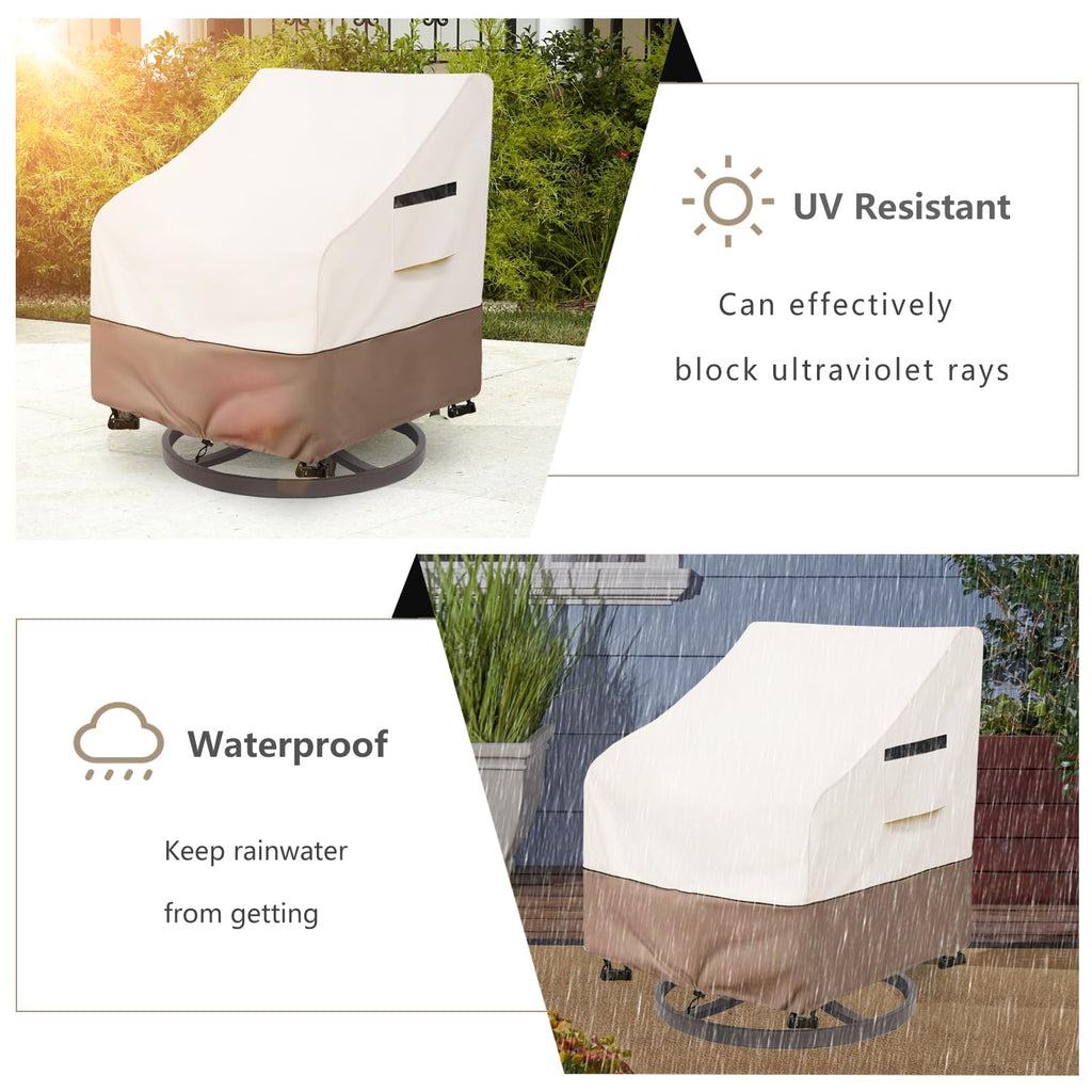 Solotoo Outdoor Swivel Lounge Chair Cover Waterproof 2 Pack,Lawn Patio Chair Covers,Fits Patio Furniture Up To 27.5W X 32.6D X 3
