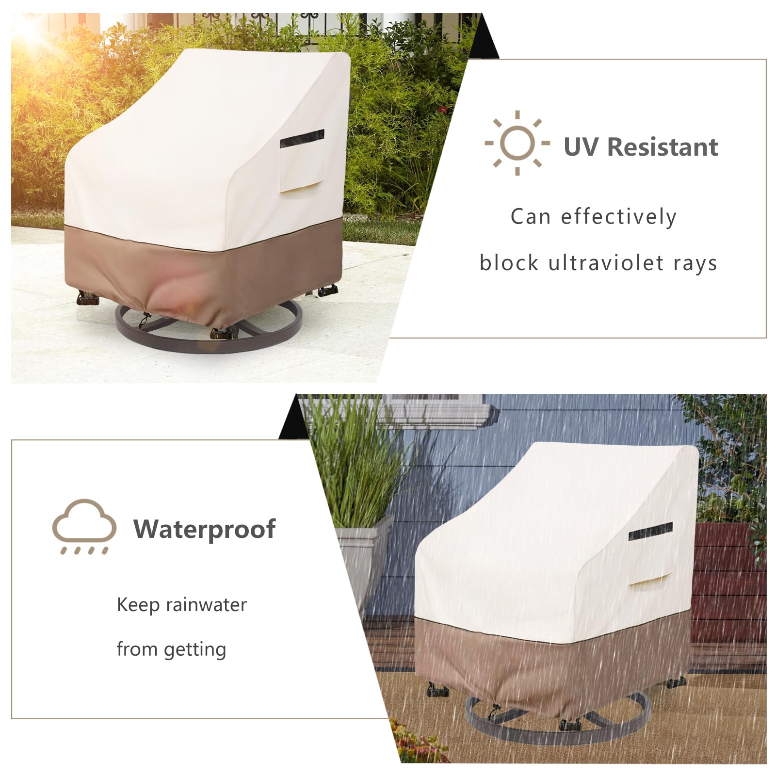 Solotoo Patio Chair Covers 2 Pack,Outdoor Furniture Covers Waterproof,33W X 35D X 36H Inches Outdoor Chair Cover Used For Garden