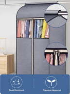 Sleeping Lamb 60'' Hanging Garment Bags For Closet Storage Sealed Completely Jackets Coats Suits Clothes Rack Cover For Wardrobe