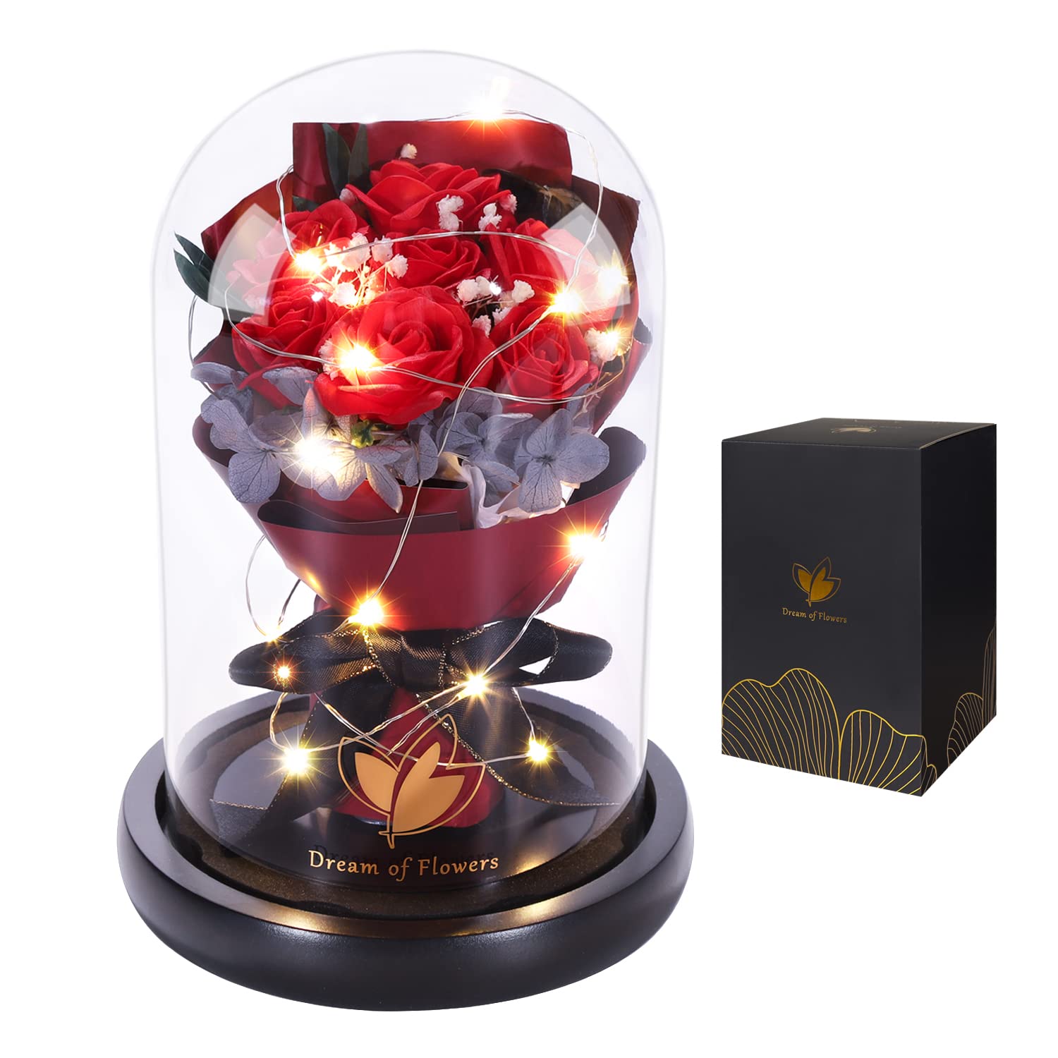 Valentines Day Gifts for Her,Beauty and the Beast Rose Gifts,Valentines Day Roses Gifts for Mom Girlfriend Wife,Bright and Warm 