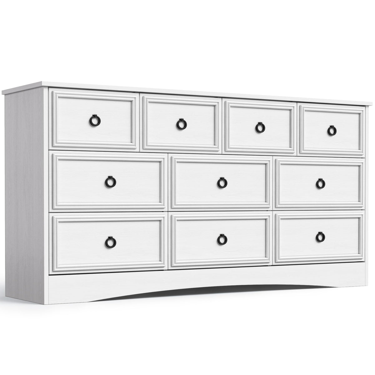 Modern 10 Drawer Dresser, Dressers for Bedroom, Chest of Drawers Closet Organizers and Storage Clothes - Easy Pulls Handle, Text