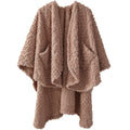 Royoliving Fuzzy Sherpa Wearable Fleece Blanket With Pockets For Adults, Ultra Soft Plush Shawl Tv Throw Blankets (Blush, 58' X