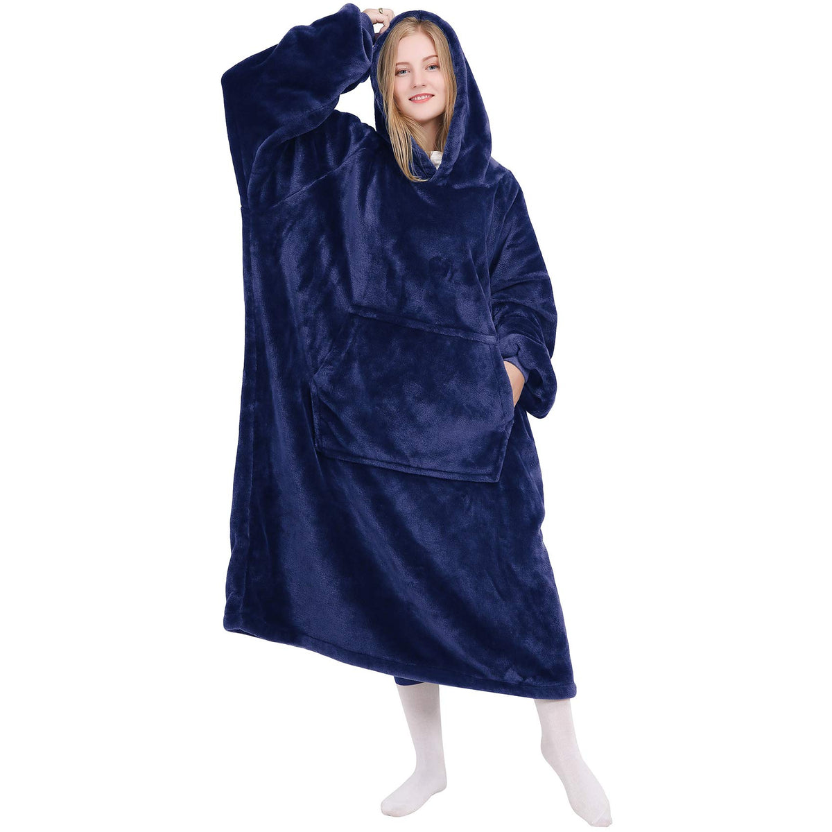 Kpblis Wearable Blanket Hoodie For Women And Men, Oversized Hoodie Blanket Sweatshirt, Warm Cozy Fleece Blanket With Sleeves And