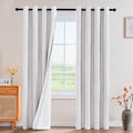 PrinceDeco Natural Linen Curtains 100% Blackout Curtains for Living Room 96 Inch Long,Heat & Light Blocking Curtains for Kids Be