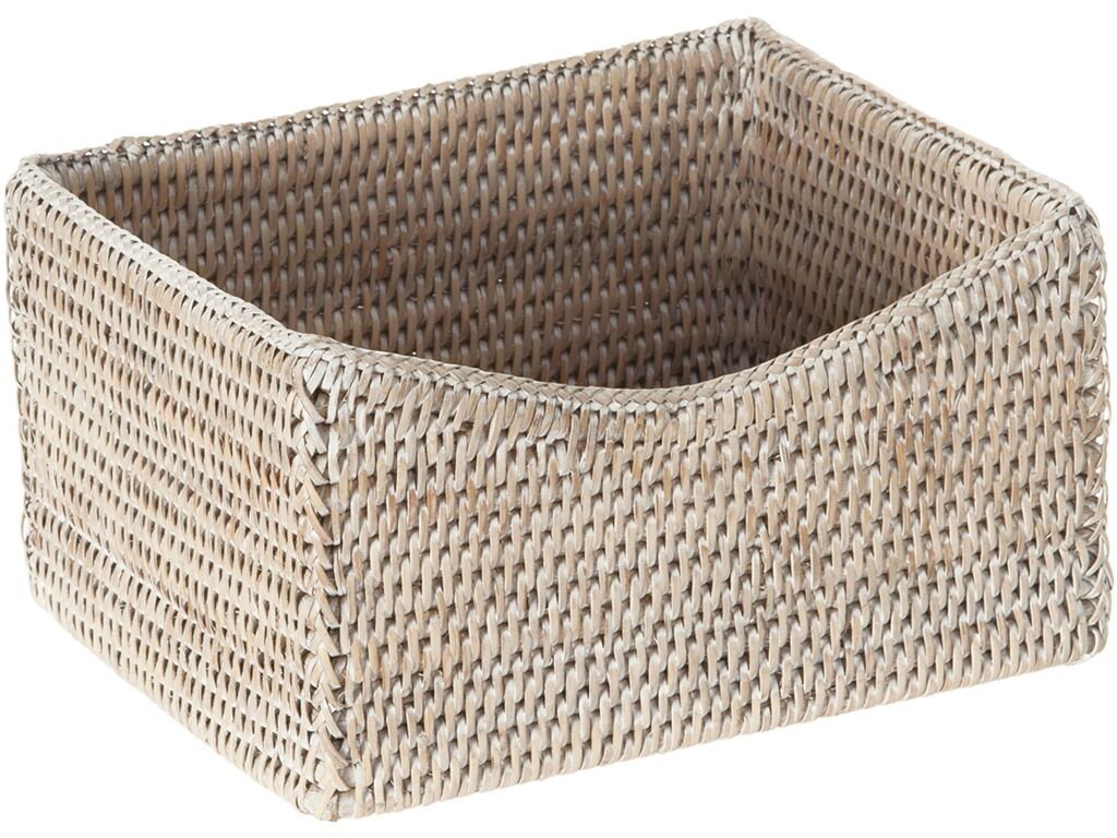 KOUBOO 1060080 La Jolla Shelf Basket, White-Wash