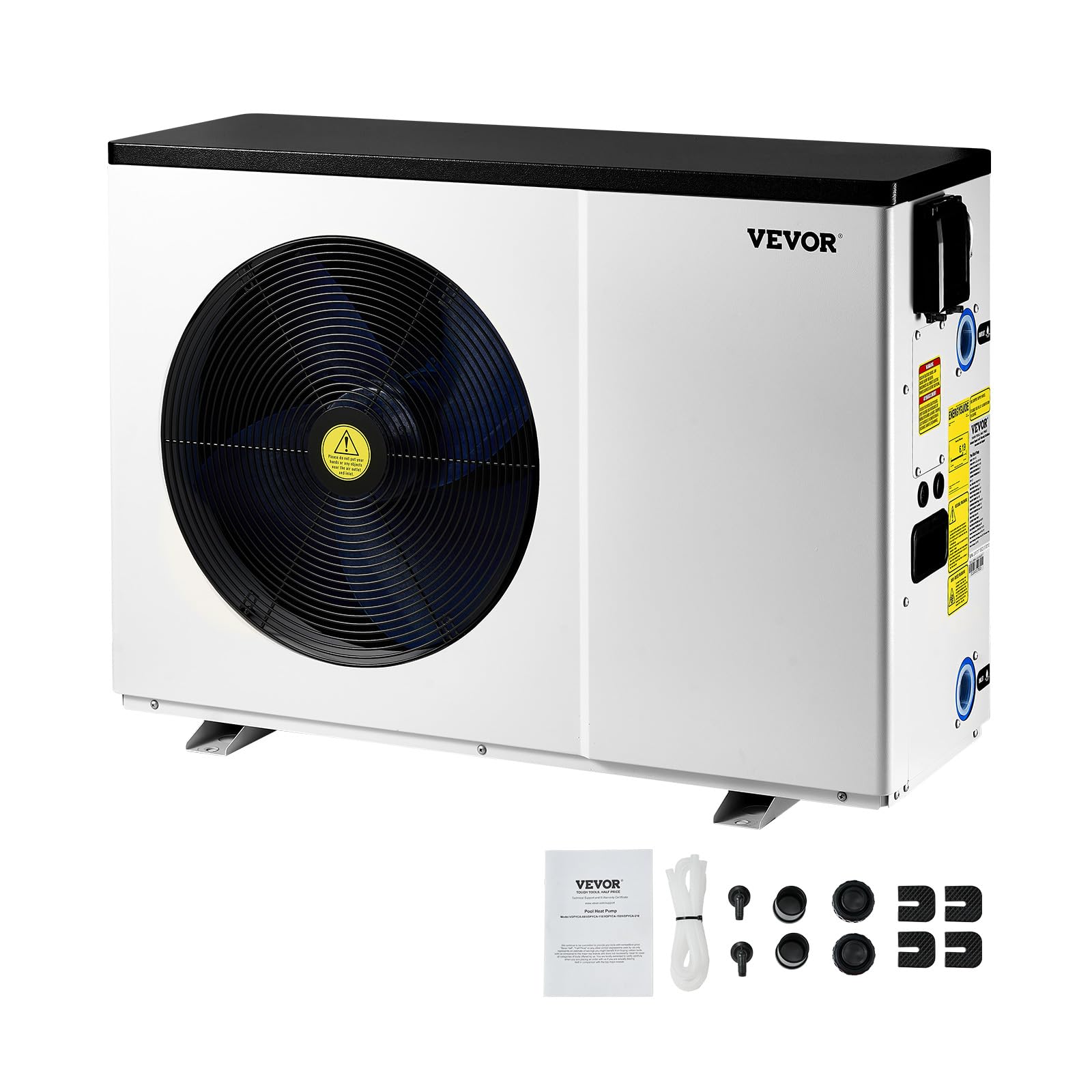 VEVOR Electric Pool Heat Pump, 51200 BTU, Pool Heaters for 7926-15851GAL Above and In Ground Pools, Low Noise, Heating and Cooli