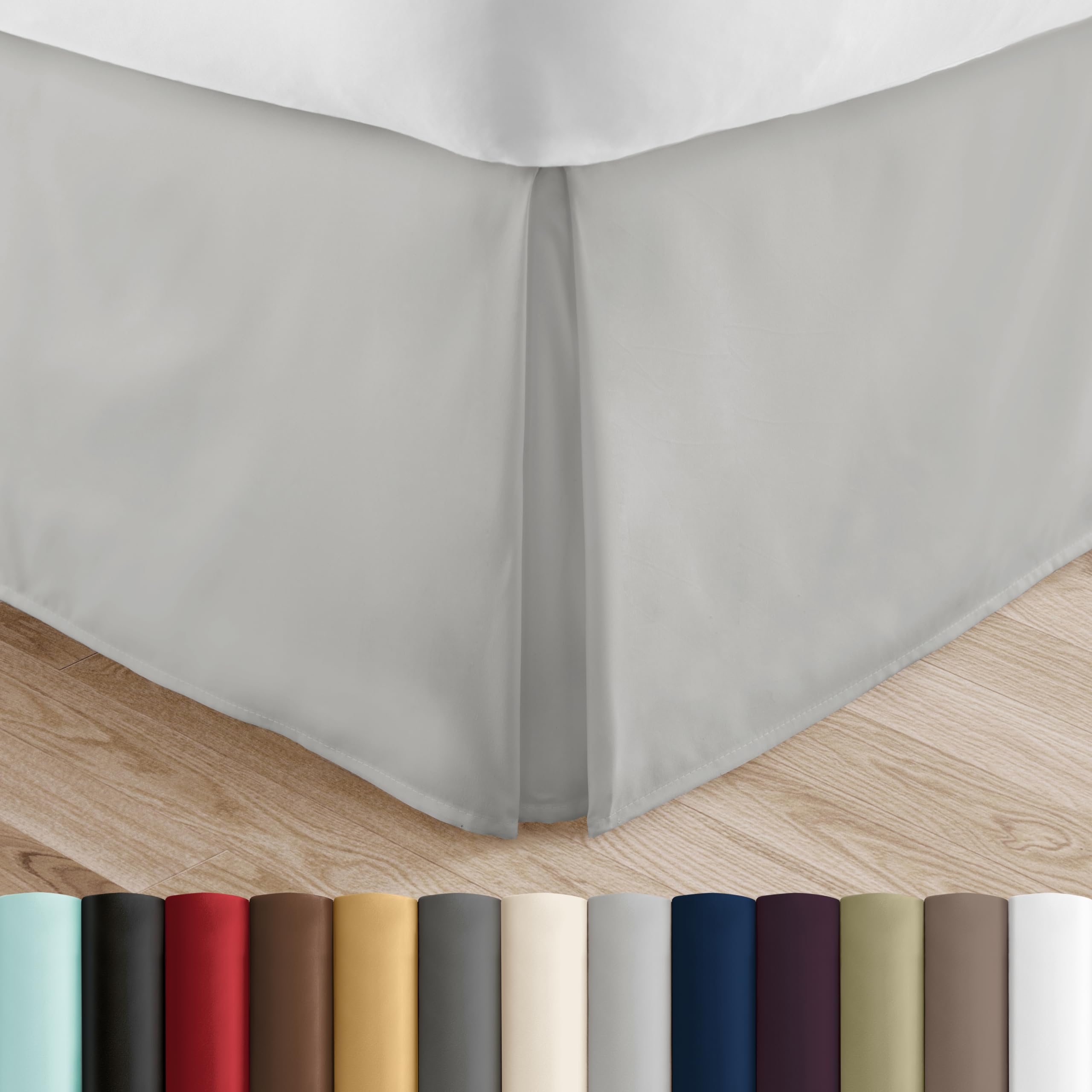 Linen Market Bed Skirt - Ultra Soft Microfiber - Easy Fit With 14' Tailored Drop - Hotel Quality, Shrinkage & Fade Resistant -