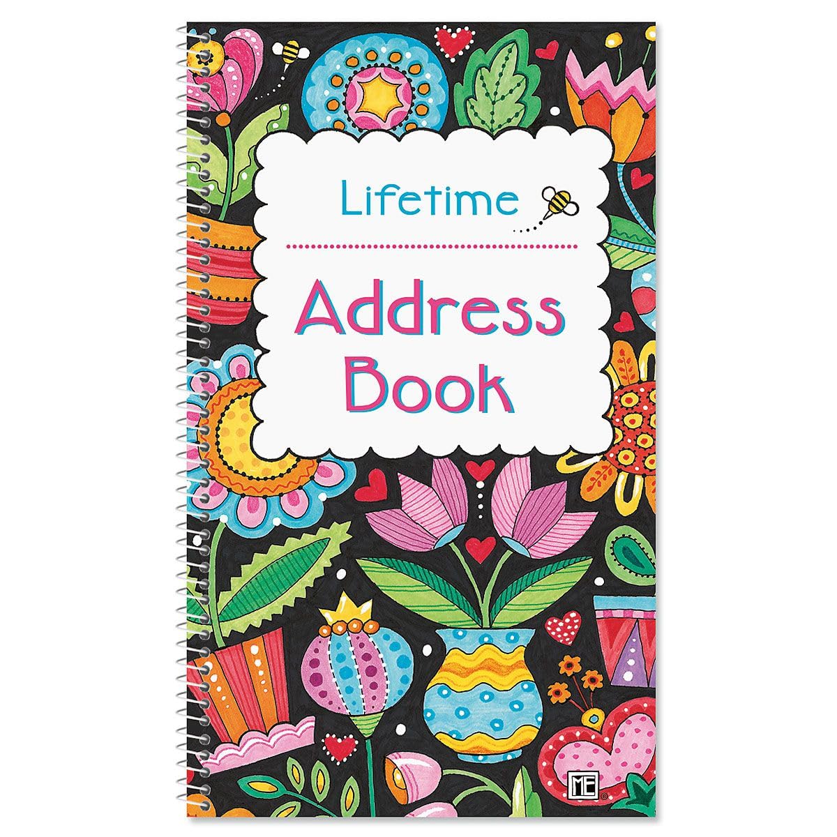 Current Mary Engelbreit Address Book - 94 Pages; Small 5' X 8-1/2' Size For Purse Or Office, Spiral Bound Soft Cover Organizer