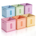 Thenshop 6 Pcs Pastel Crayon Fabric Storage Bins 11 Inch