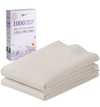 California Design Den 1000 Thread Count Premium Pillow Cases, Soft & Smooth 100% Cotton Sateen Weave Hotel-Quality, Set Of 2 Pillow Cases King Size Fits King Size Pillows (Beige)