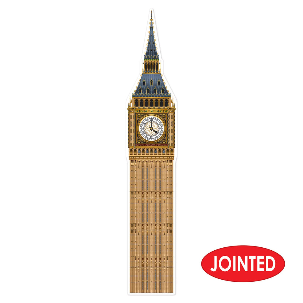 Beistle , 2Piece Jointed Big Ben Cutouts, 71', Multicolored