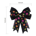 Meseey 2 Pcs Large Black Polka Dot Burlap Bow 10.8 X 8.8 Inch Halloween Wreath Decoration Bows For Baby Shower Party Holiday Gif