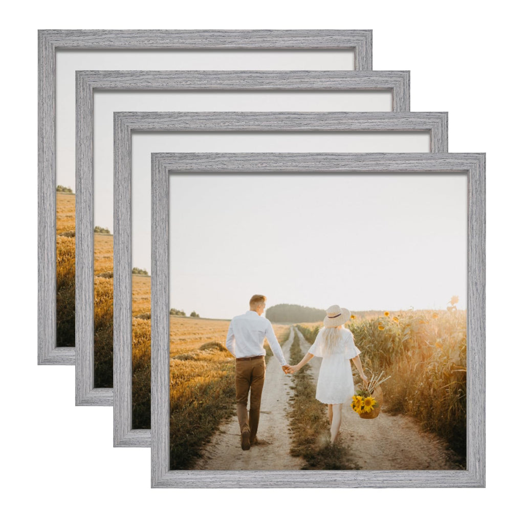 KINLINK Square 13x13 Picture Frames Grey, Record Frame Solid Wood Frames with Acrylic Plexiglass 12.5x12.5 Music Record Album Fr