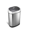 NINESTARS DZT-42-9 Automatic Touchless Infrared Motion Sensor Trash Can, 11 Gal 42L, Stainless Steel Base (Oval, Silver/Black Li
