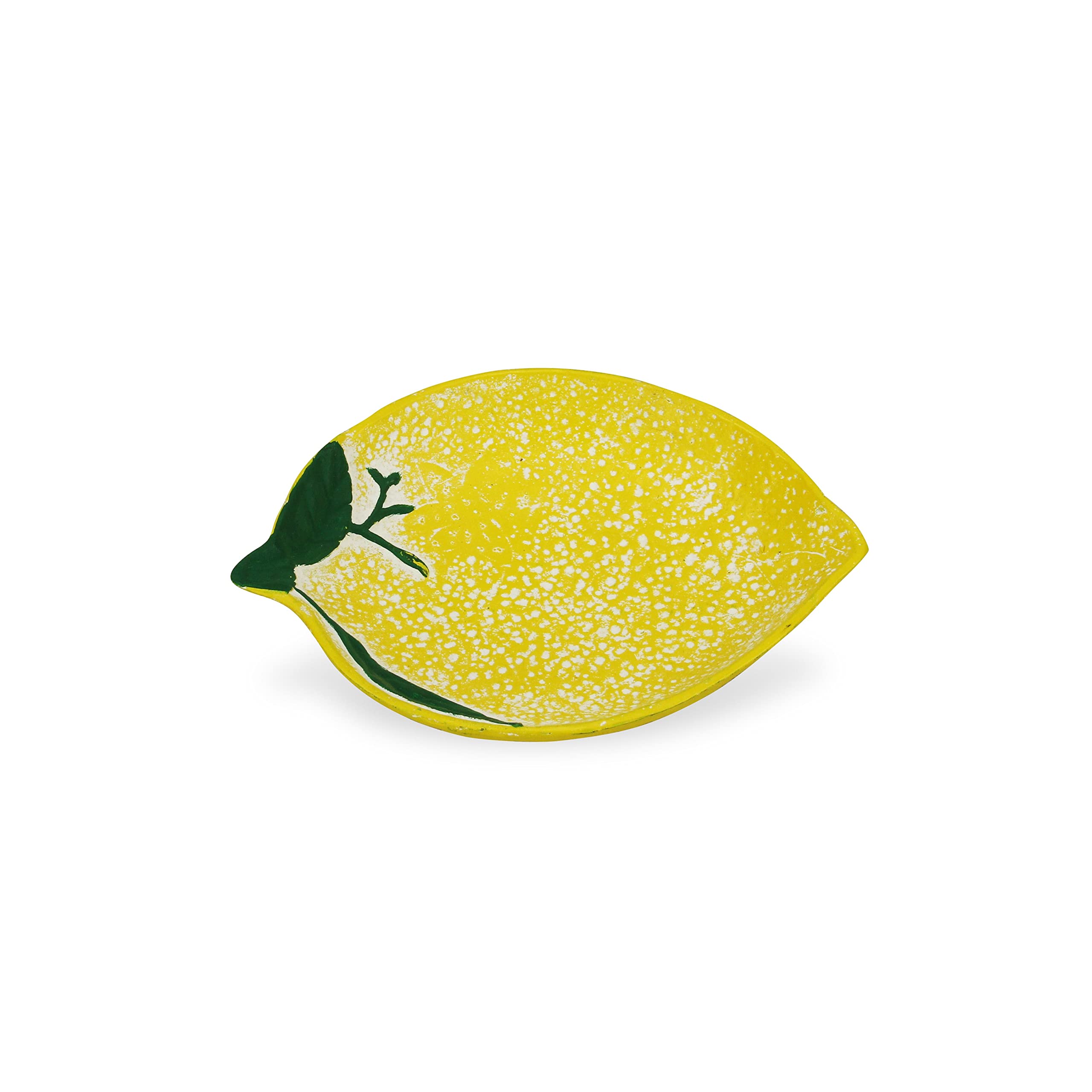 HomeRoots 10' Yellow Novelty Metal Handmade Tray