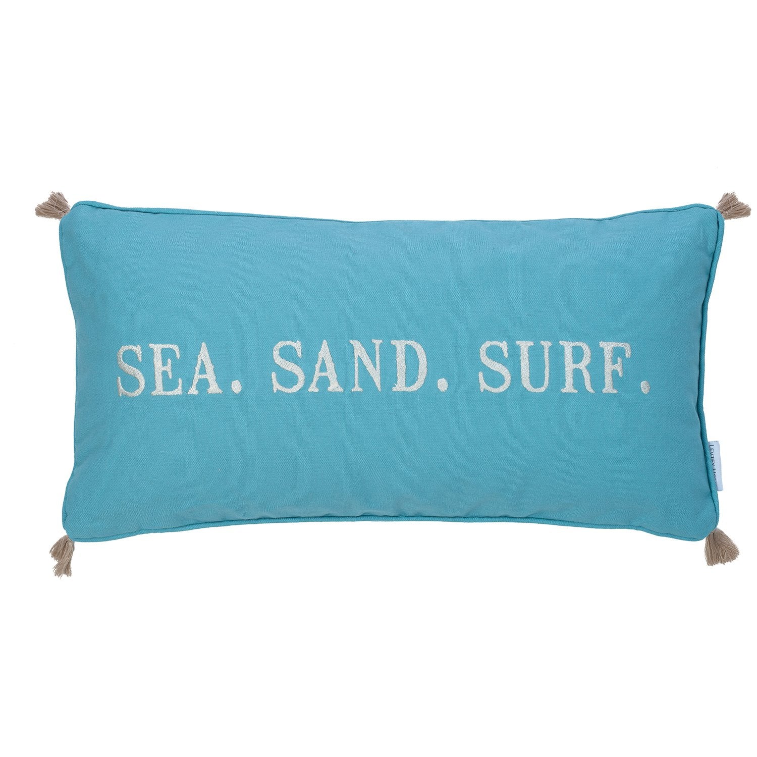 Levtex Home - Blue Maui - Decorative Pillow (12 X 24In.) - Sea Sand Surf - Light Blue And White