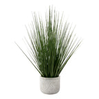 Monarch Specialties I 9574 Artificial Plant, 21' Tall, Grass, Indoor, Faux, Fake, Table, Greenery, Potted, Real Touch, Decorative, Green Grass, White Pot