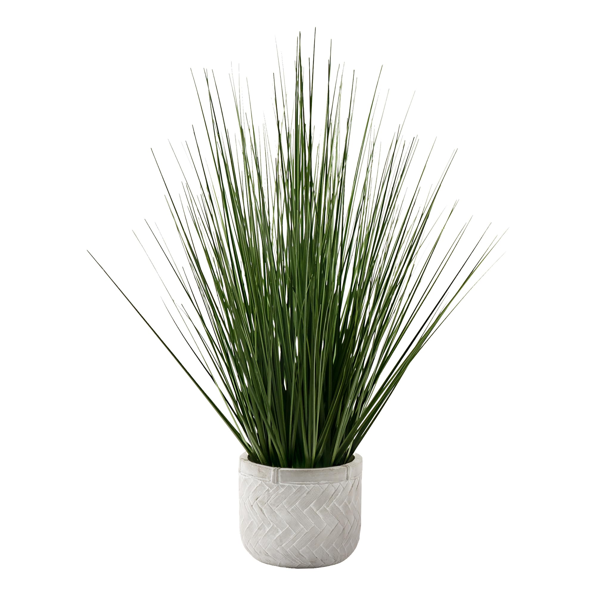 Monarch Specialties I 9574 Artificial Plant, 21' Tall, Grass, Indoor, Faux, Fake, Table, Greenery, Potted, Real Touch, Decorative, Green Grass, White Pot