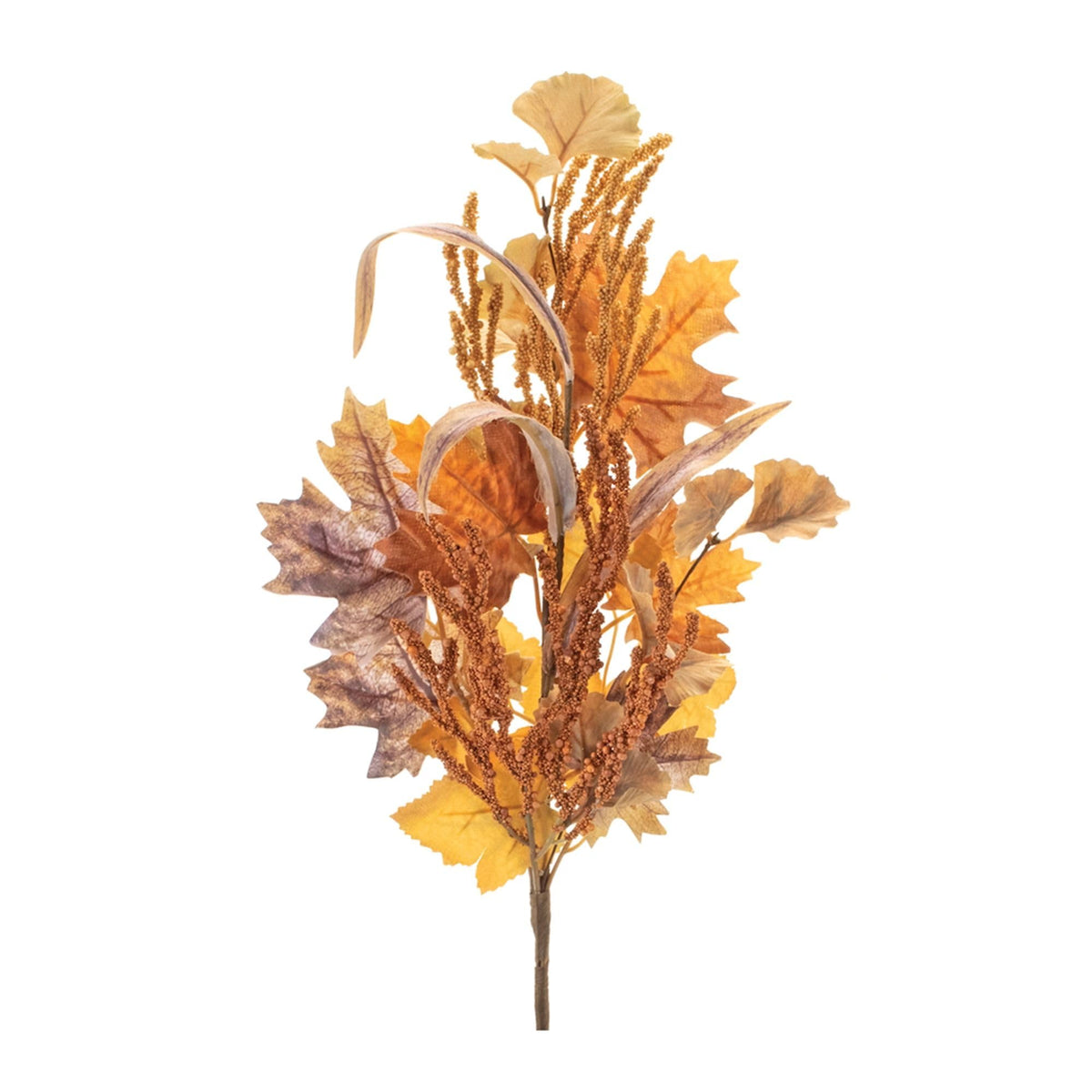 Harvest Fall Mixed Maple Leaf Artificial Sprays - 19' - Orange and Yellow - Set of 6