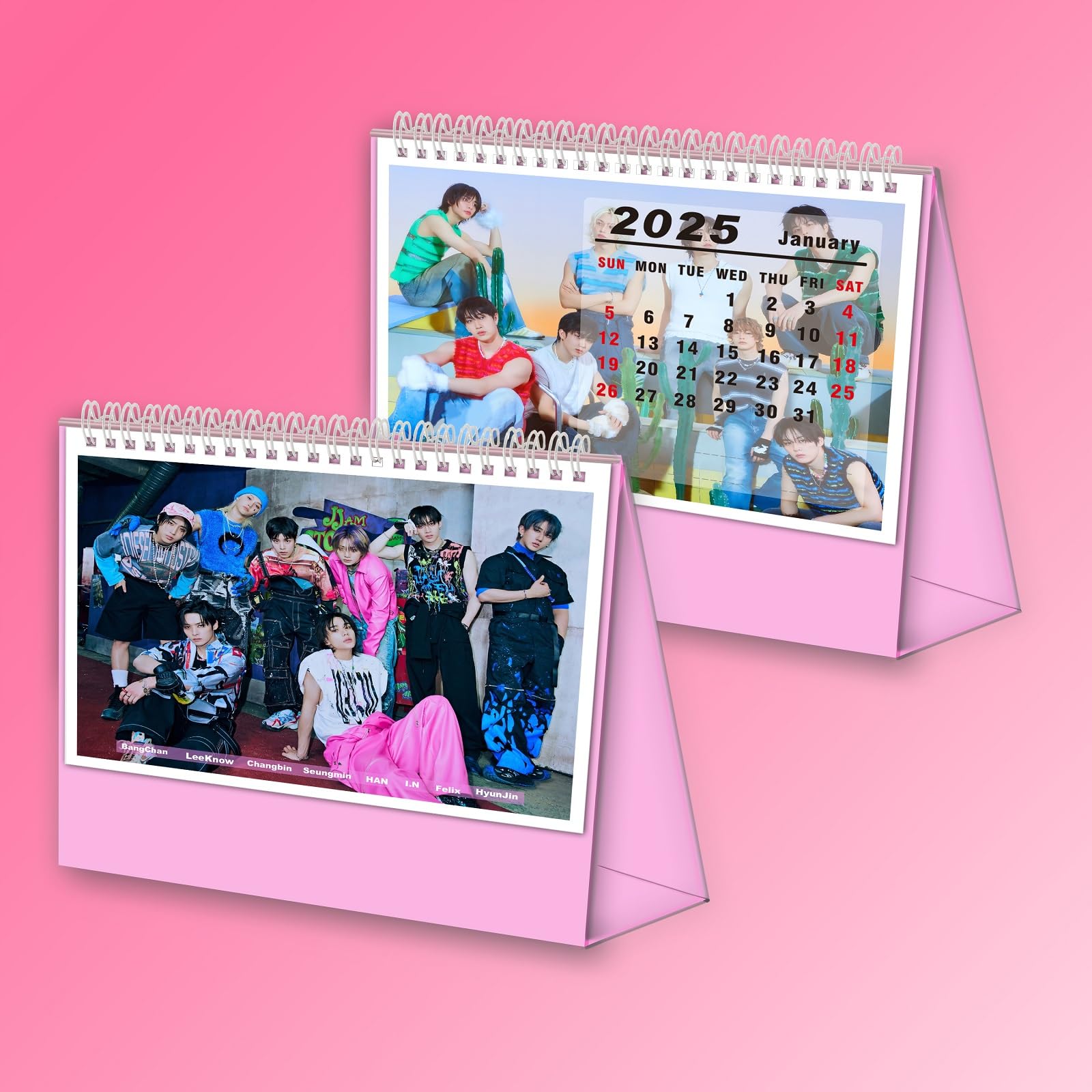 Stray-Kids Calendar 2024-2025,Stray-Kids Gift Photo Desk Calendar For New Year(Purple)