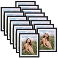 EYMPEU 8x10 Picture Frames with Mat Black Wood Set of 15, Display 8 by 10 Photos with Mat or 9x11 Photos without Mat, Multi Matt