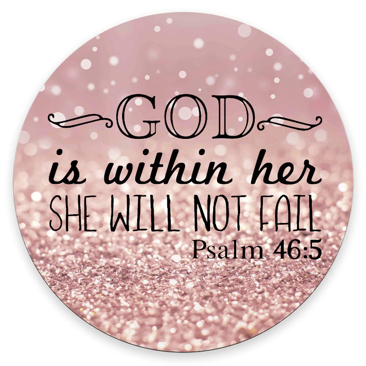 Amcove Psalm 46:5 God Is Within Her,She Will Not Fall- Bible Verse Purple Sparkles Glitter Pattern Mouse Pad Personalized Design
