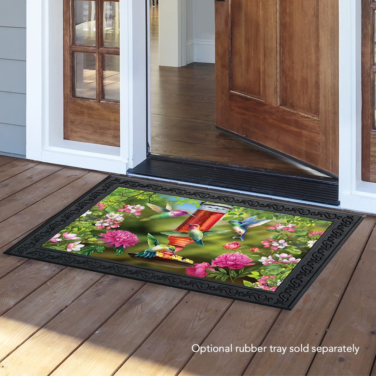 Briarwood Lane Hummingbird Feeder Spring Doormat Floral Indoor Outdoor 30' X 18'
