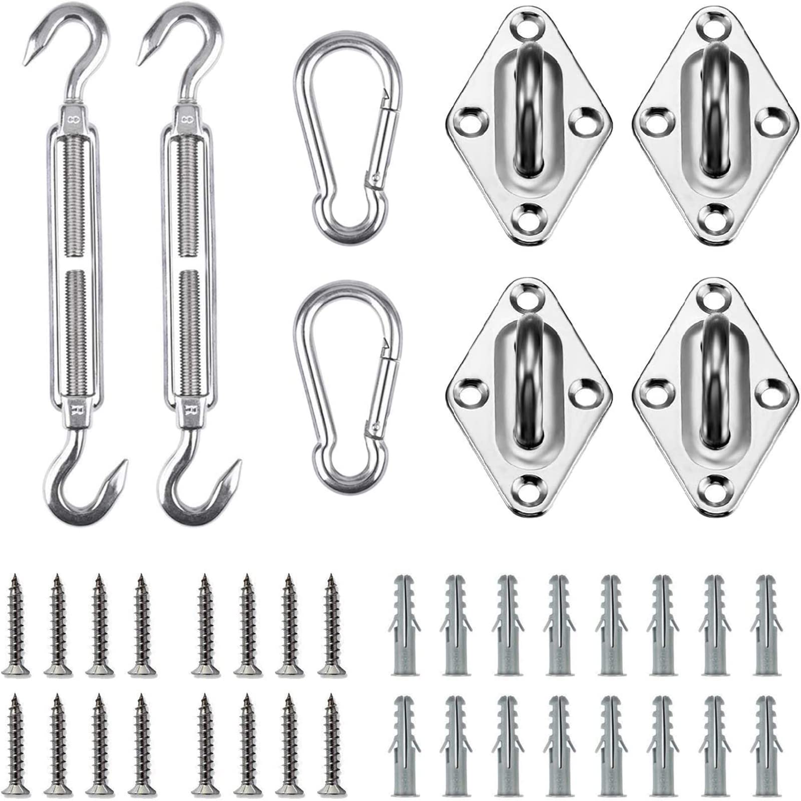 Artpuch Sun Shade Sail Hardware Kit 8 Inch For Rectangle Square Shade Sail Outdoor Installation 304 Stainless Steel