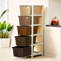 Kuber Industries 5Layer & 92 Ltr Plastic Drawer Storage Organiser | Modular Kitchen Cabinet & Toy Organizer For Kids Room | Mul