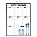 Sliandtelly Weekly Planner Dry Erase Calendar For Wall Hanging, 16'X12' Aluminum Frame Whiteboard Calendar With Handle, Portab