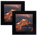 LEKAIYA 4x4 Black Picture Frames Set of 2, Square Solid Wood Photo Frame for Tabletop or Wall Mounting