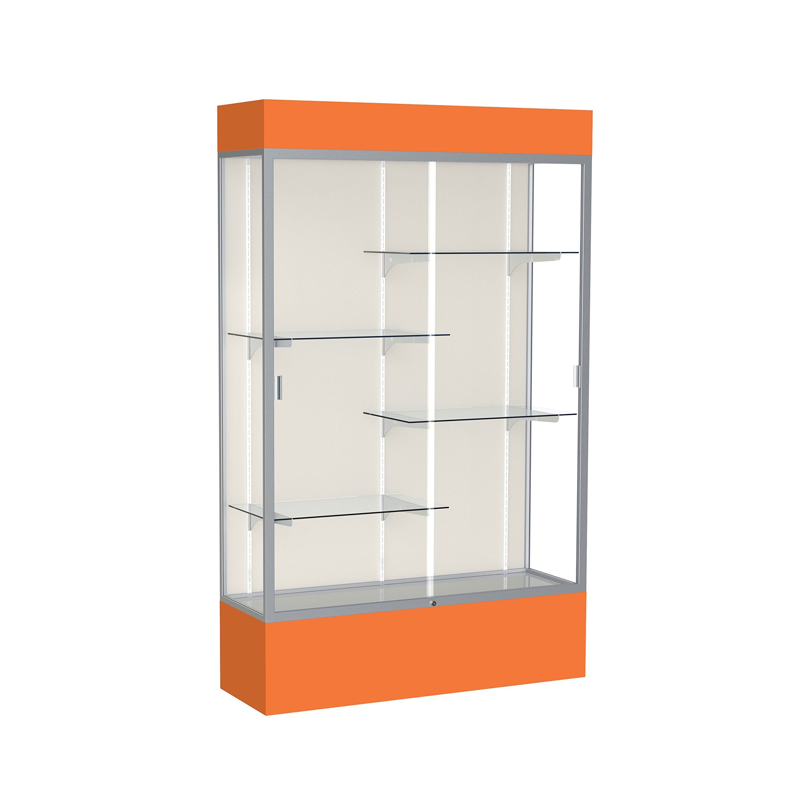 Waddell Spirit Lighted Floor Display case, 48 inches Wide, Orange