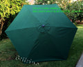 Bellrino Decor Replacement Hunter Green Strong & Thick Umbrella Canopy For 9Ft 6 Ribs (Canopy Only)