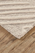 HomeRoots 511864 8 x 11 ft. Tan & Ivory Wool Geometric Hand Tufted Handmade Stain Resistant Rectangle Area Rug