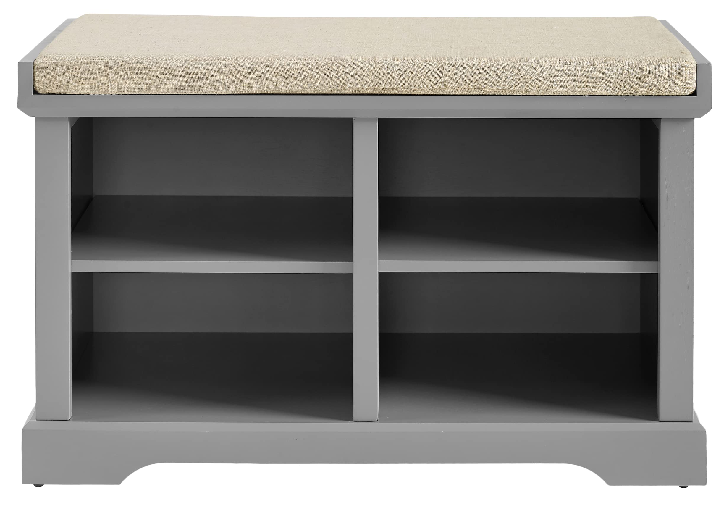 Crosley Furniture Anderson Entryway Storage Bench with Shoe Rack Organizer Shelves, Gray