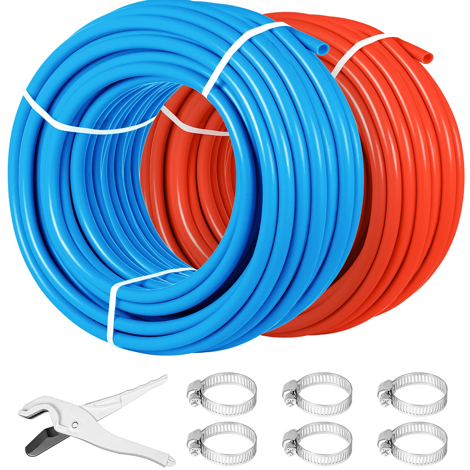Happybuy PEX Tubing Oxygen Barrier - 2 Rolls of 1/2 Inch X 300 Feet Tube Coil - EVOH PEX-B Pipe for Residential Commercial Radia