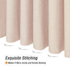 Gibelle Blush Pink Shower Curtain, Waffle Weave Textured Fabric Shower Curtain For Bathroom - Soft Cloth & Hotel Spa Luxury, Wat
