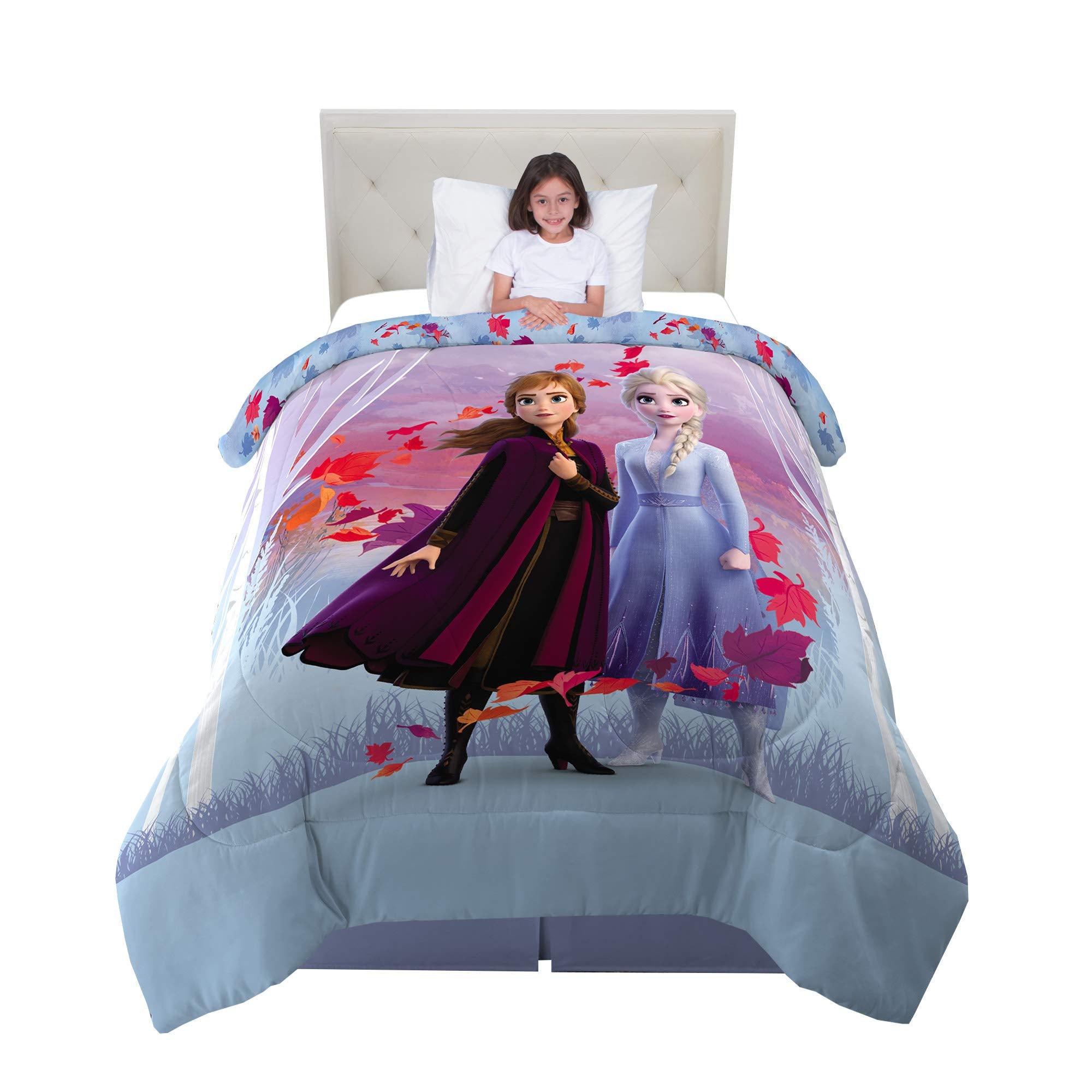 Franco - Nl1598 Kids Bedding Super Soft Microfiber Reversible Comforter, Twin/Full Size 72' X 86', Disney Frozen 2