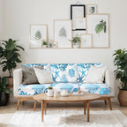 Newwiee 12 Pcs Patio Stretch Sofa Cushion Covers Outdoor Cushion Cover Replacement Couch Slipcover Sofa Seat Cover Flexibility Chair Cushion Cover Porch Patio Furniture Protector (Light Blue,Ocean)