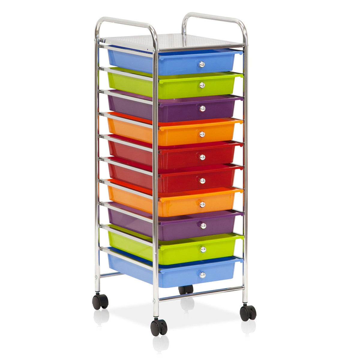 Furinno Wayar 10-Drawer Trolley, Rainbow