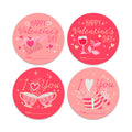 Valentine'S Day Colorful Stickers, 10 Pcs Of 4 Different Designs Of Round Stickers, Suitable For Gift Boxes, Envelopes, Snack Se