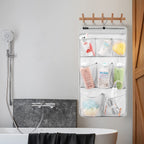 Anzorg Mesh Shower Organizer Hanging Caddy Quick Dry Bathroom Storage For Toiletry Accessories With Rotating Hanger (8 Pockets)
